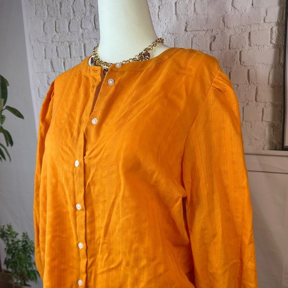 LOFT  Orange Blouse size med - Picture 3 of 7